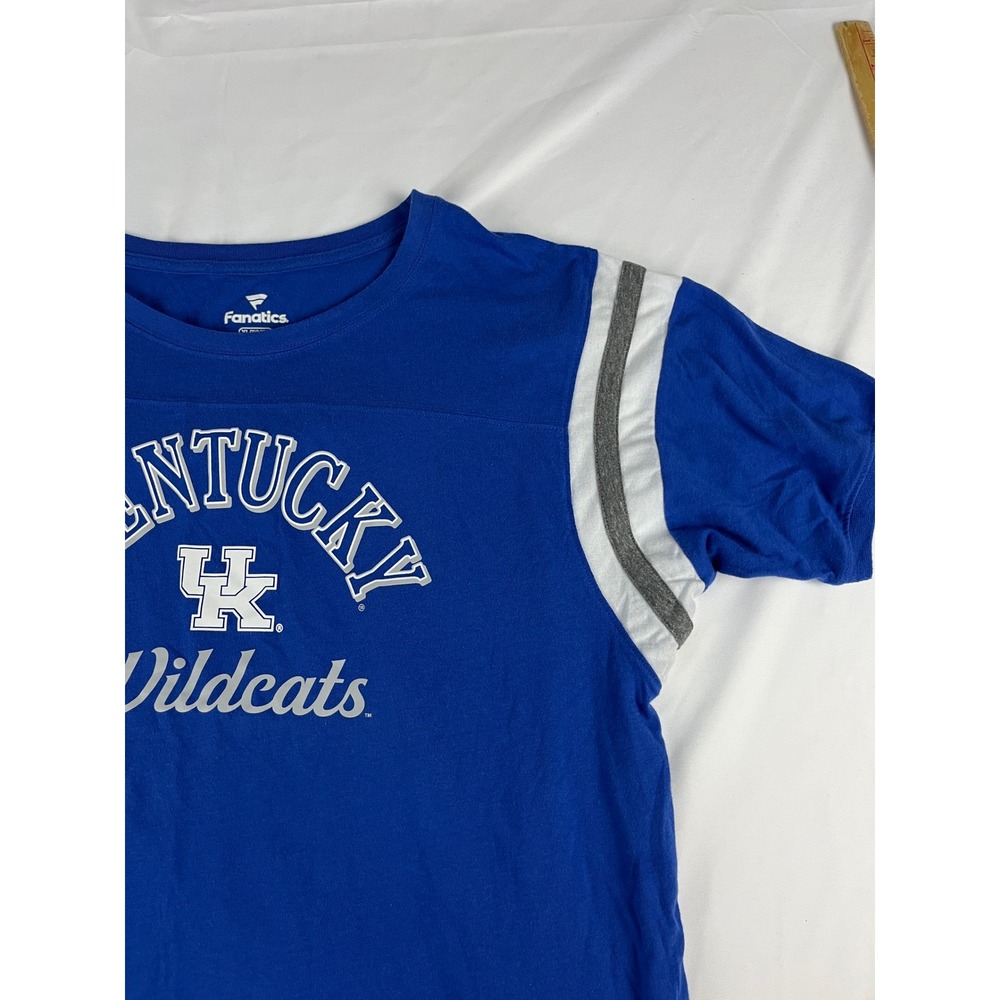 Kentucky Wildcats Fanatics Women's‎ T-Shirt XL Blue Gray Short Sleeve
